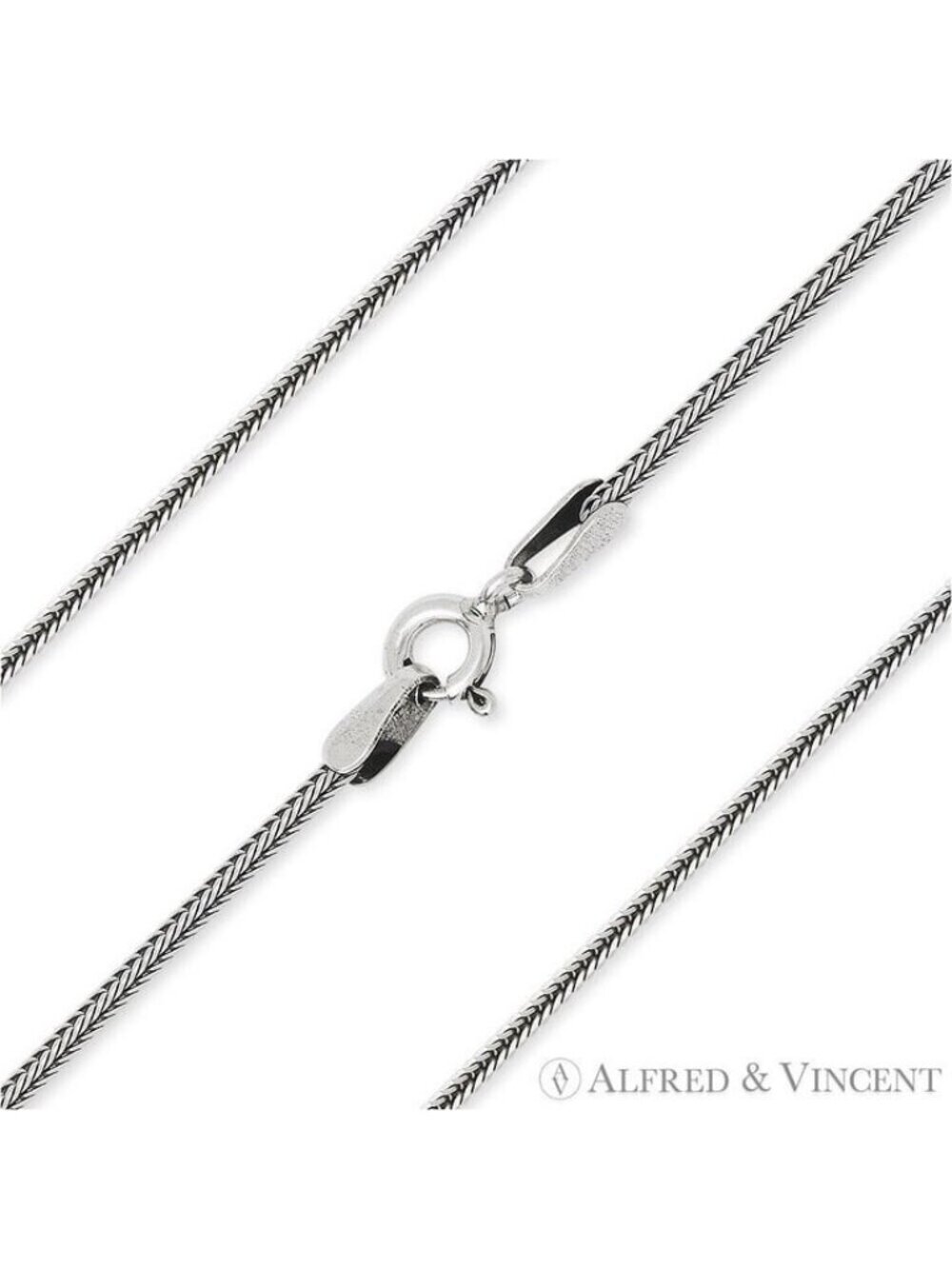 1.2mm Bali-Wheat Link Italian Chain Necklace in Oxidized 925 Sterling Silver 16"